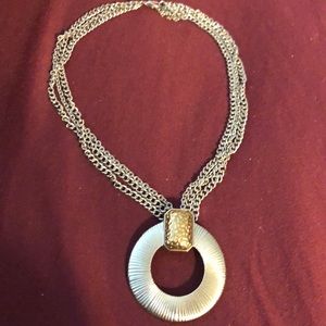 Silver toned statement necklace